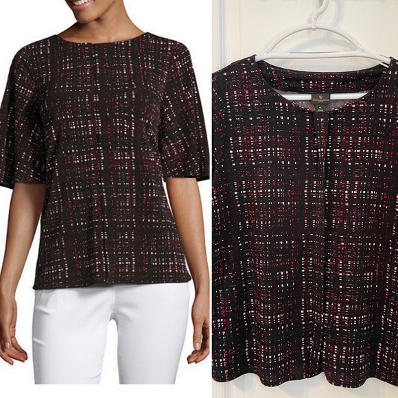 WORTHINGTON PETITE SHORT SLEEVE, ROUND NECK, CAREER KNIT TOP. Great UC - Picture 16 of 16